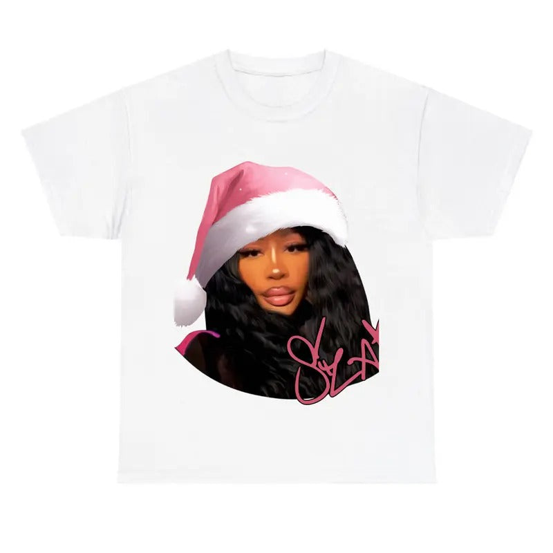 Big Face Sza Pink Kittyy Cute Christmas White T-Shirt Hoodie, Sweatshirt | RetroVerseTees.com