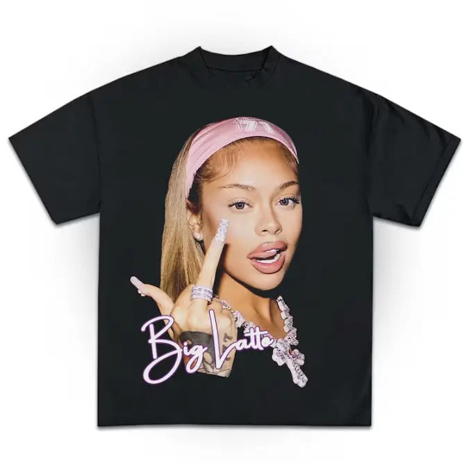 Big Lattooo Pink Graphic T-Shirt, Rap Shirt Cotton Fabric Hoodie, Sweatshirt | RetroVerseTees.com