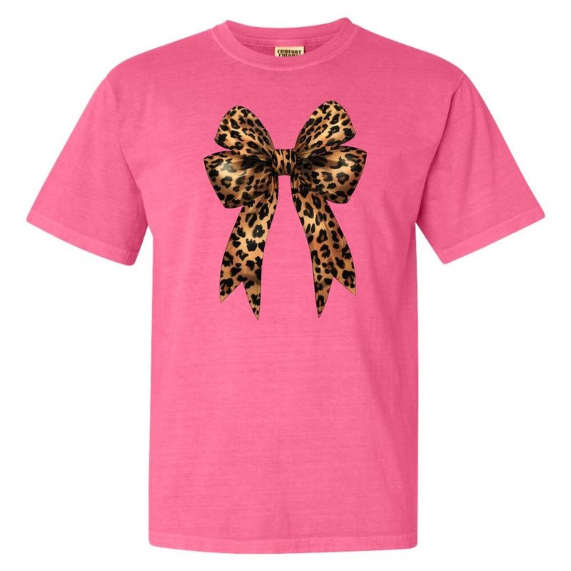 Big Leopard Bow Comfort Colors T-Shirt 'NLB' Hoodie, Sweatshirt | RetroVerseTees.com