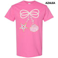 Big Seashell & Starfish Bow Gildan Short Sleeve T-Shirt 'NLB' Hoodie, Sweatshirt | RetroVerseTees.com