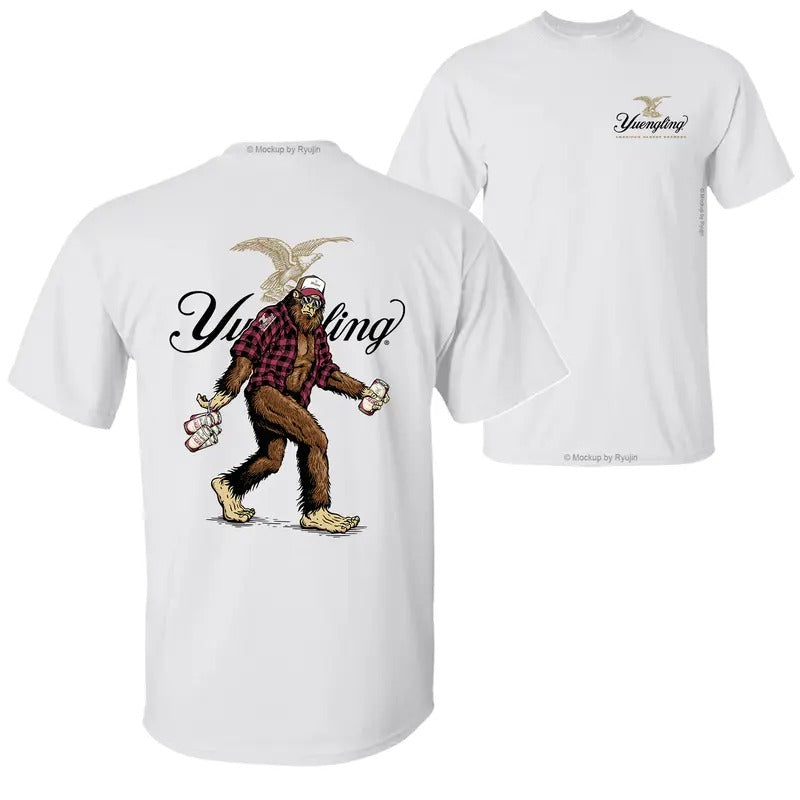 Bigfoot Yuenglin Traditional T-Shirt Hoodie, 2 Sided Graphic Printed Unisex Classic Comfort Cotton T-Shirt Menswear Top...