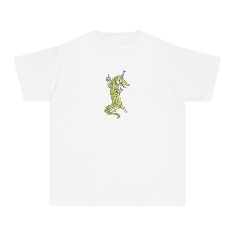Birthday Crocodile Baby Tee, Birthday Girl Shirt, Retro Cake, Coquette, Retro Graphic Tee, Funny Y2k, 90s Clothing...