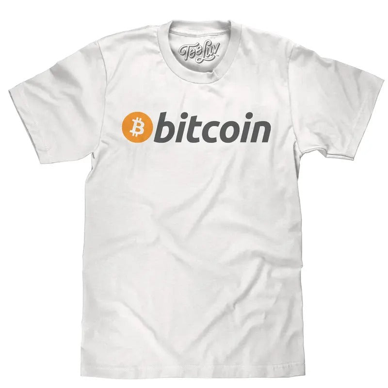 Bitcoin Cryptocurrency Logo T-Shirt - White Hoodie, Sweatshirt | RetroVerseTees.com