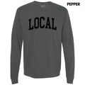 Black - Local Varsity Letter Long Sleeve Comfort Colors T-Shirt 'NLB' Hoodie, Sweatshirt | RetroVerseTees.com