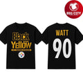 Black And Yellow T.J.W 90 Pittsburgh Football Two Sided Shirt