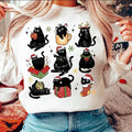 Black Cat Christmas Sweatshirt, Christmas Shirt, Cute Christmas Cat Sweatshirt, Cat Lover Hoodie | RetroVerseTees.com