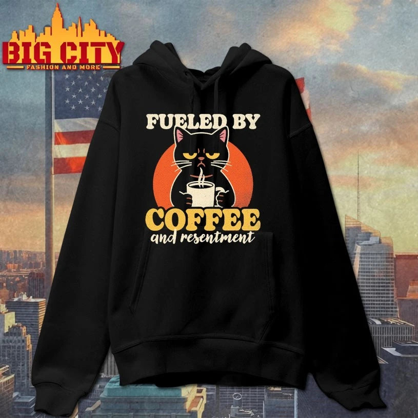 Black Cat Fueled By Coffee And Resentment vintage shirt