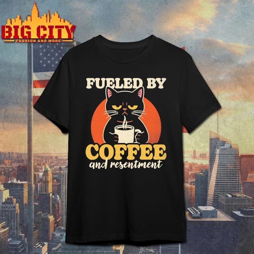 Black Cat Fueled By Coffee And Resentment vintage shirt