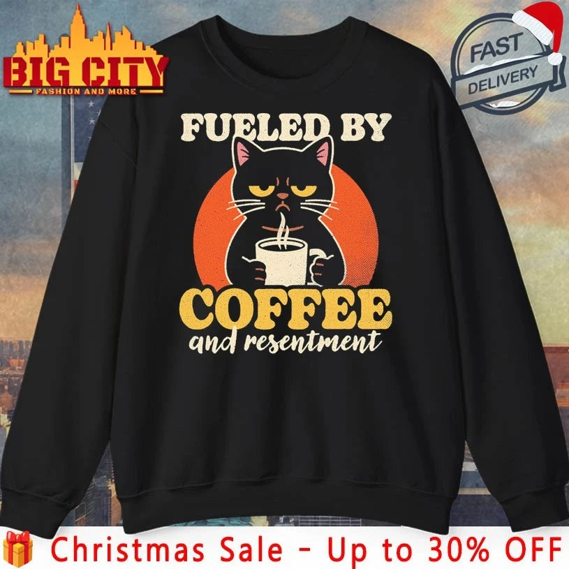 Black Cat Fueled By Coffee And Resentment vintage shirt