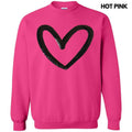 Black Cut Out Heart Sequin Patch Sweatshirt T-Shirts, Hoodie | RetroVerseTees.com