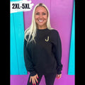 Black Embroidered Initial Sweatshirt (2XL-5XL) T-Shirts, Hoodie | RetroVerseTees.com