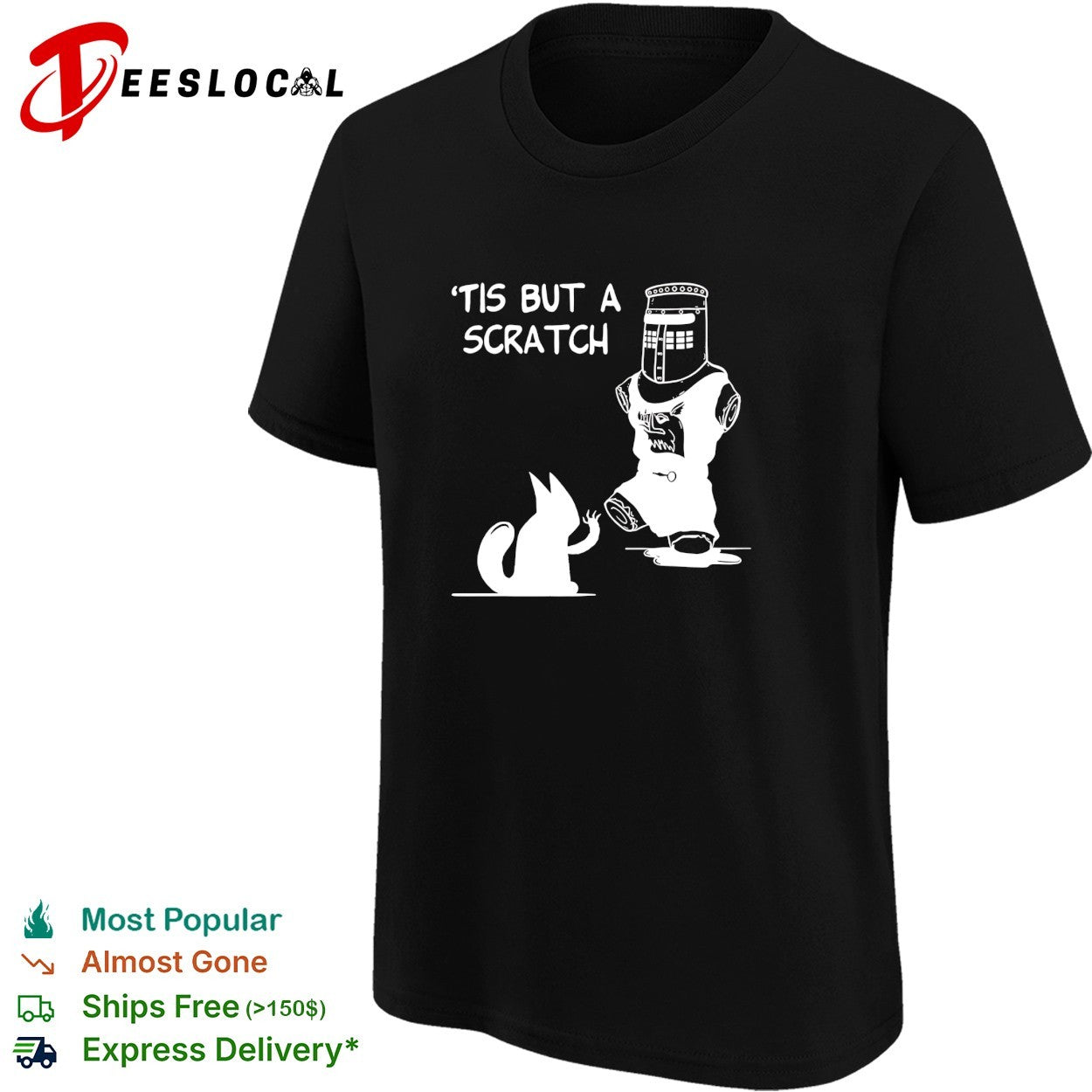 Black Knight tis but a scratch cat shirt