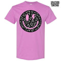 Black Leopard Happy Face Gildan Short Sleeve T-Shirt 'NLB' Hoodie, Sweatshirt | RetroVerseTees.com