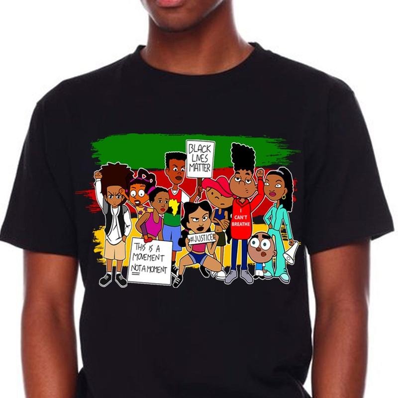 Black Lives Matter Cartoon Characters Shirt, Graphic Design, Black History Tee, Full Sizes, Full Colors, Unisex Cotton...
