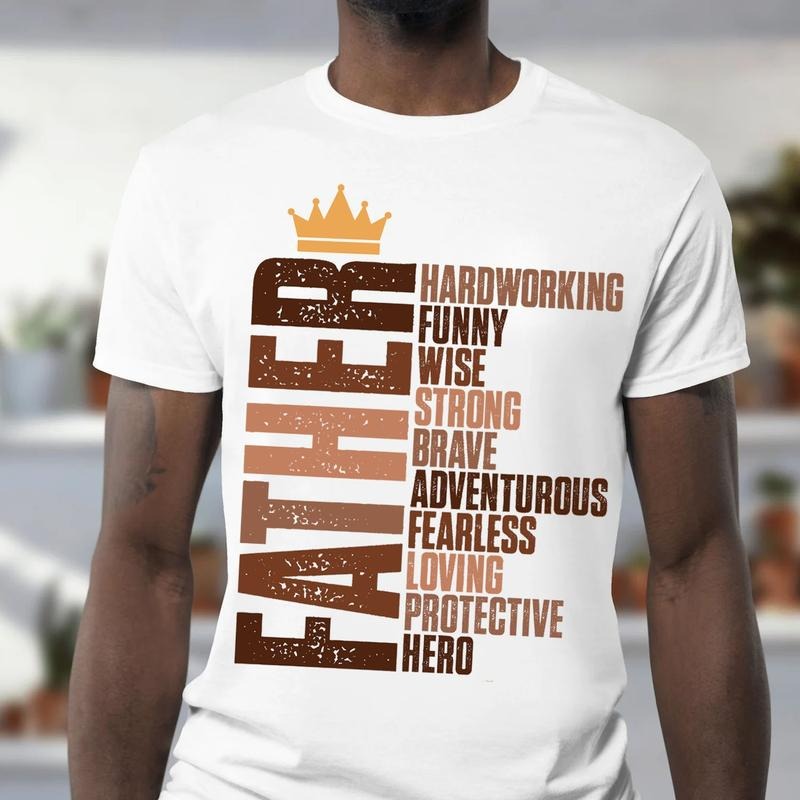Black Melanin Father Best Dad Ever Words Shirt, Funny Dad Quotes, Retro Father's Day Gift, Dad Shirt Gift Idea