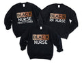 Black Nurse Crew Sweatshirt, Personalized Nurse Hoodie, Black History Month Sweatshirt, Nursing Student Gift, African...