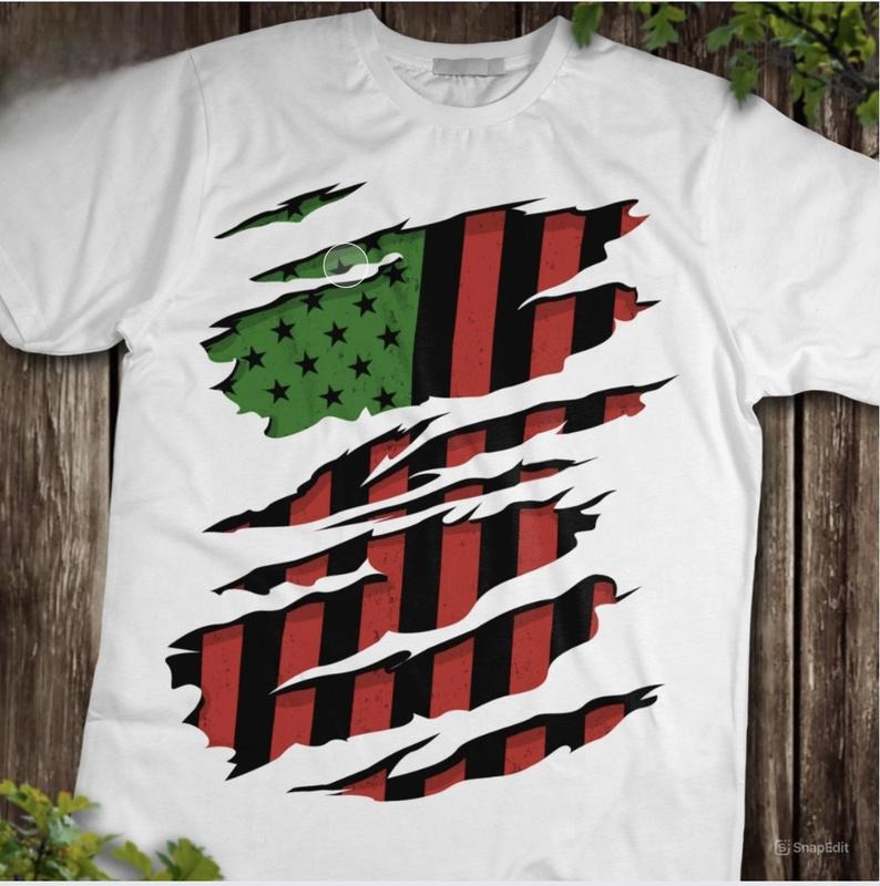 Black Power Tee, African American Flag Shirt, BLM, Black People, Black Women, Black Men, Unisex Cotton Round Neck Tee,...