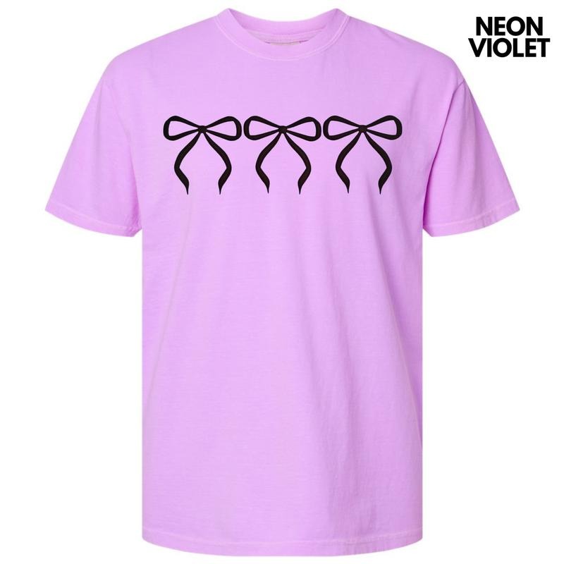 Black Triple Bows Puff Comfort Colors T-Shirt Hoodie, Sweatshirt | RetroVerseTees.com