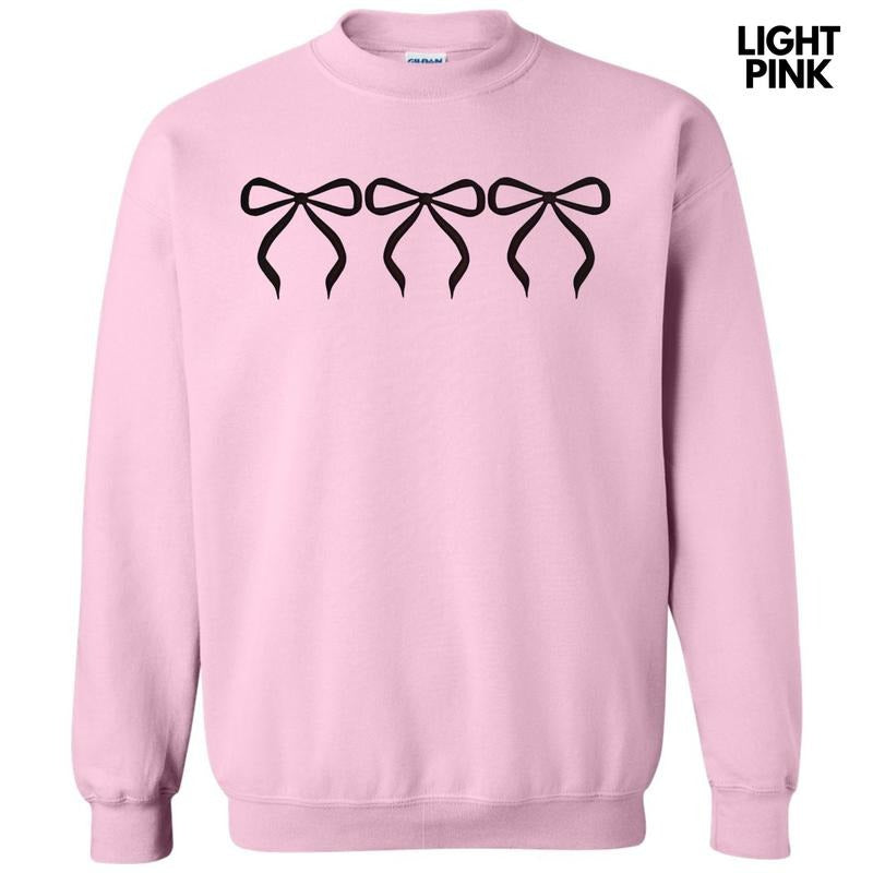 Black Triple Bows Puff Sweatshirt T-Shirts, Hoodie | RetroVerseTees.com