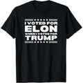 Black Unisex Lightsaber brand - Shirt with "Swoosh Voted for Elon When Swoosh Voted for Trump" Print