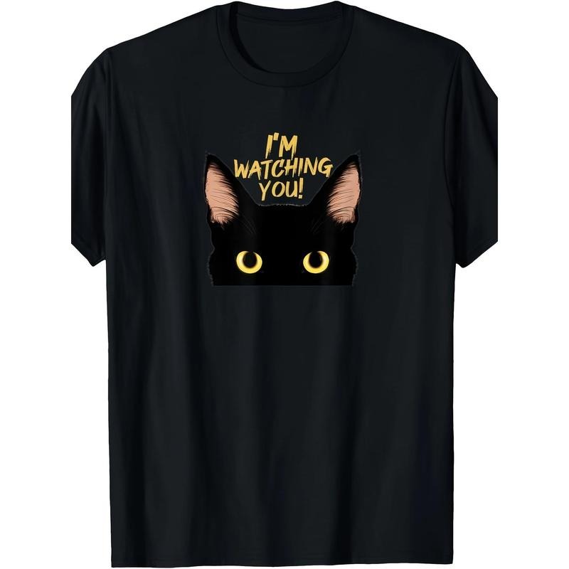 Black cat I'm looking at you black cat yellow eyes T-shirt Made in USA Hoodie, Sweatshirt | RetroVerseTees.com