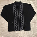 Black guayabera rombo shirt Black Casual Menswear Hoodie, Sweatshirt | RetroVerseTees.com