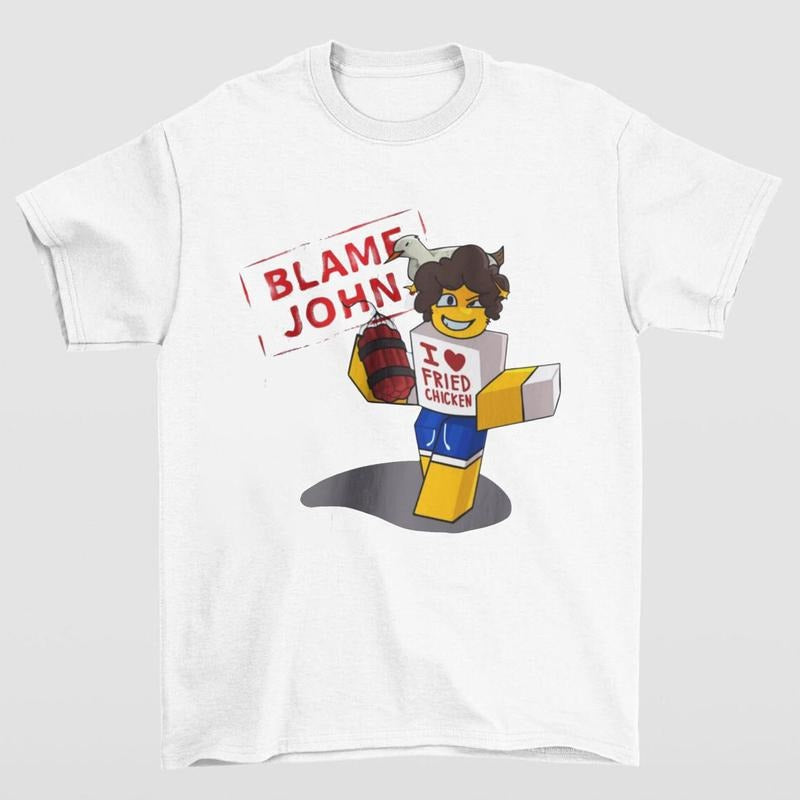 Blame John Shedletsky Gaming Graphic Tee Featuring Fun and Quirky Gamer Humor Hoodie, Sweatshirt | RetroVerseTees.com