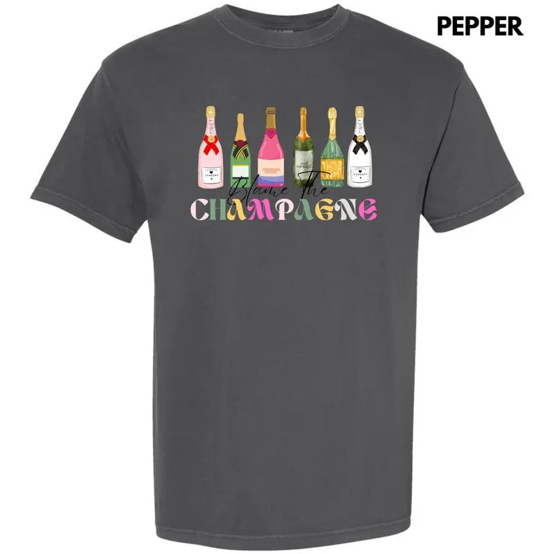 Blame The Champagne Comfort Colors T-Shirt 'NLB' Hoodie, Sweatshirt | RetroVerseTees.com
