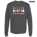 Blame The Champagne Long Sleeve Comfort Colors T-Shirt 'NLB' Hoodie, Sweatshirt | RetroVerseTees.com