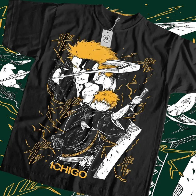 Bleach Ichigo Kurosaki Manga New T-Shirt S-4XL,Anime,Manga,Graphic Tee Tshirt S-4XL Hoodie, Sweatshirt | RetroVerseTees.com