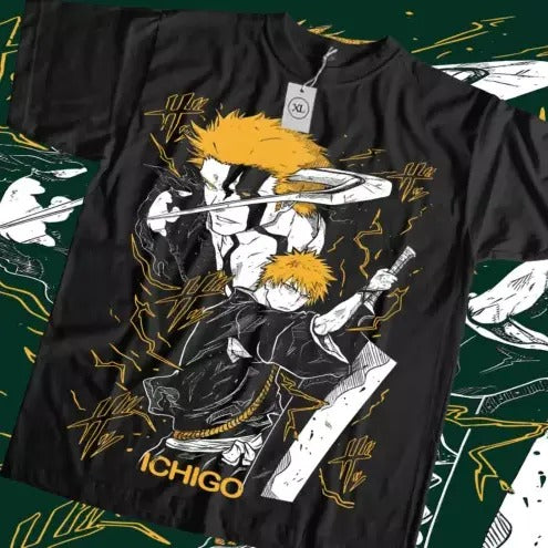 Bleach Ichigo Kurosaki Manga New T-shirt,Anime,Manga,Graphic Tee All Size Hoodie, Sweatshirt | RetroVerseTees.com