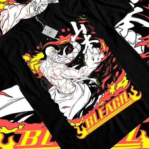 Bleach Yamamoto T-shirt Genryusai Shigekuni Tshirt Anime Manga All Size Black Hoodie, Sweatshirt | RetroVerseTees.com