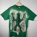Bleached Creature Hand Printed Woodcut T Shirt Menswear Cotton Top Green Medium Graphic Streetwear Baggy Casual Tshirt...