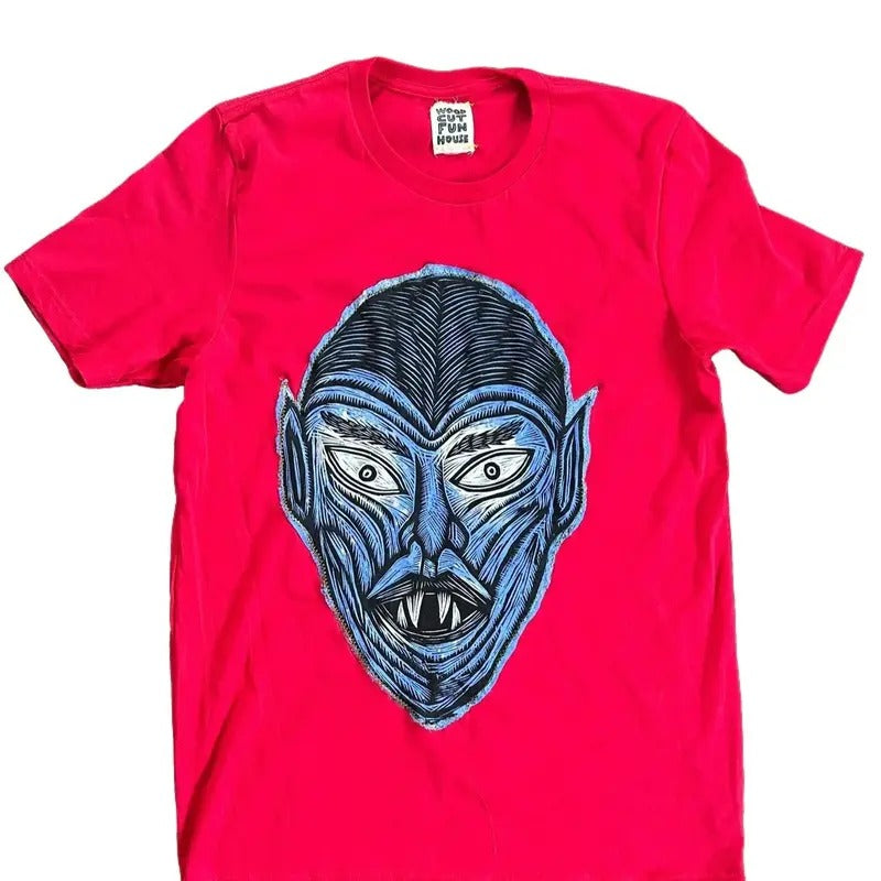 Bleached Eyesl  Hand printed Woodcut Appliqued T Shirt Cotton Menswear graphic tees Hoodie, Sweatshirt | RetroVerseTees.com