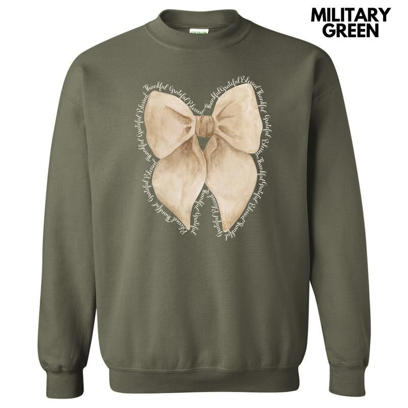 Blessed Beige Bow Sweatshirt 'NLB' T-Shirts, Hoodie | RetroVerseTees.com