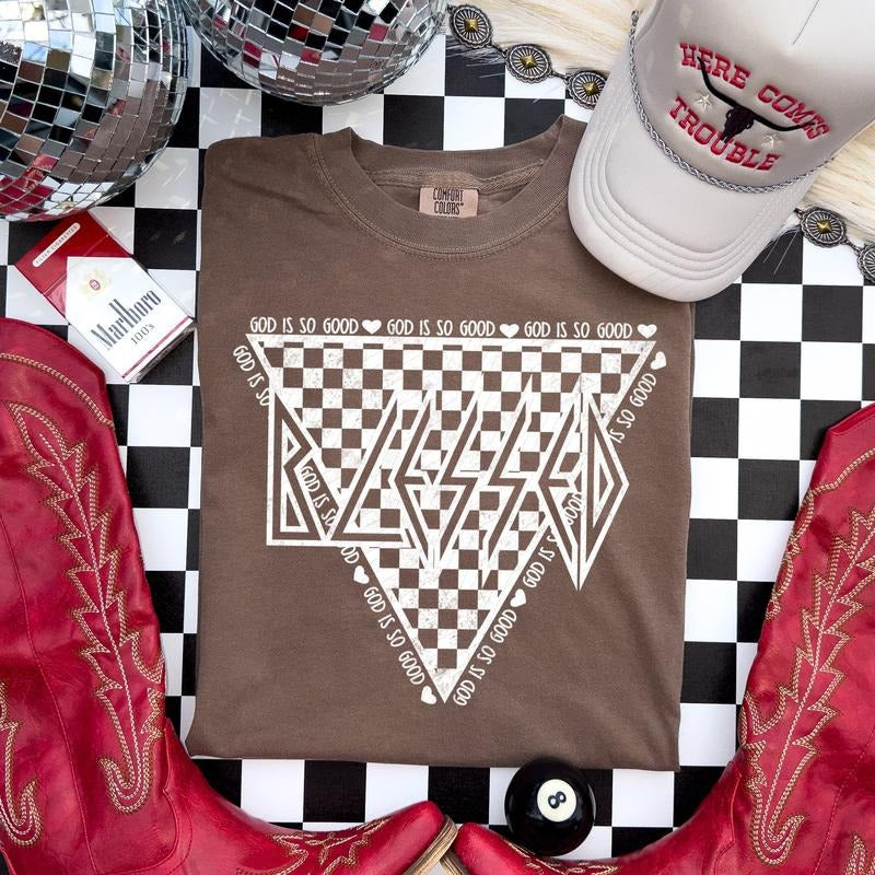 Blessed Checkered Triangle DTF Transfers - THIS IS NOT A SHIRT Hoodie, Sweatshirt | RetroVerseTees.com