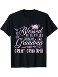 Blessed Hidden leaf ninja Be Called Mom Grandma Gunpla brand Great Grandma Flower T-Shirt Summer Streetwear Hoodie,...