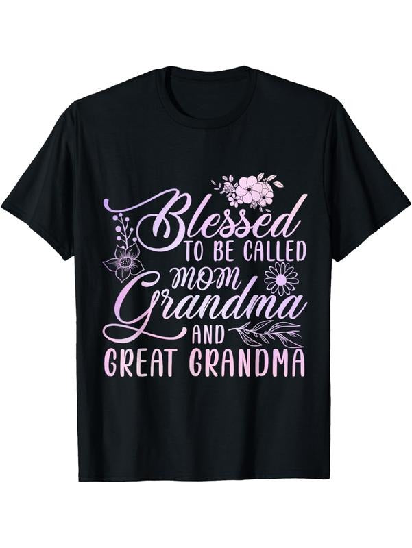 Blessed Hidden leaf ninja Be Called Mom Grandma Gunpla brand Great Grandma Flower T-Shirt Summer Streetwear Hoodie,...