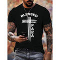 Blessed Papa Cross TNF'WB shield Day Christian TShirt Pure Cotton Fabric Casual Streetstyle Crew Neck Short Sleeve...