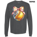 Bling Softball Long Sleeve Comfort Colors T-Shirt Hoodie, Sweatshirt | RetroVerseTees.com
