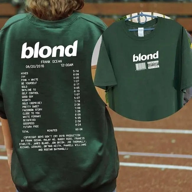 Blond Tracklist Music Songs 2 Sides Sweatshirt, Unisex Songs Tee for Fans Hoodie | RetroVerseTees.com