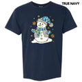 Blue & Gold Spotted Snowman Comfort Colors T-Shirt 'NLB Hoodie, Sweatshirt | RetroVerseTees.com
