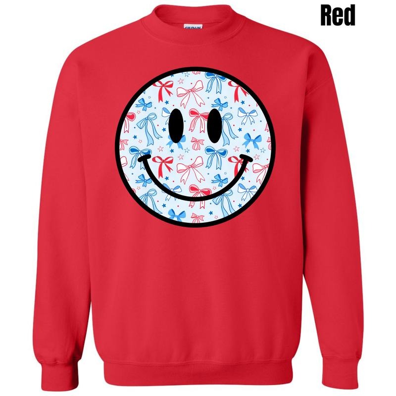 Blue Bows USA Happy Face Sweatshirt 'NLB' T-Shirts, Hoodie | RetroVerseTees.com