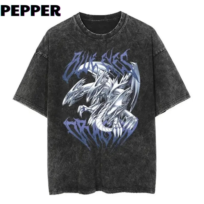Blue-Eyes Dragon Vintage Tee Menswear Top Underwear Tshirt Hoodie, Sweatshirt | RetroVerseTees.com