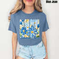 Blue Flower Summer Vibes Comfort Colors T-Shirt 'NLB' Hoodie, Sweatshirt | RetroVerseTees.com