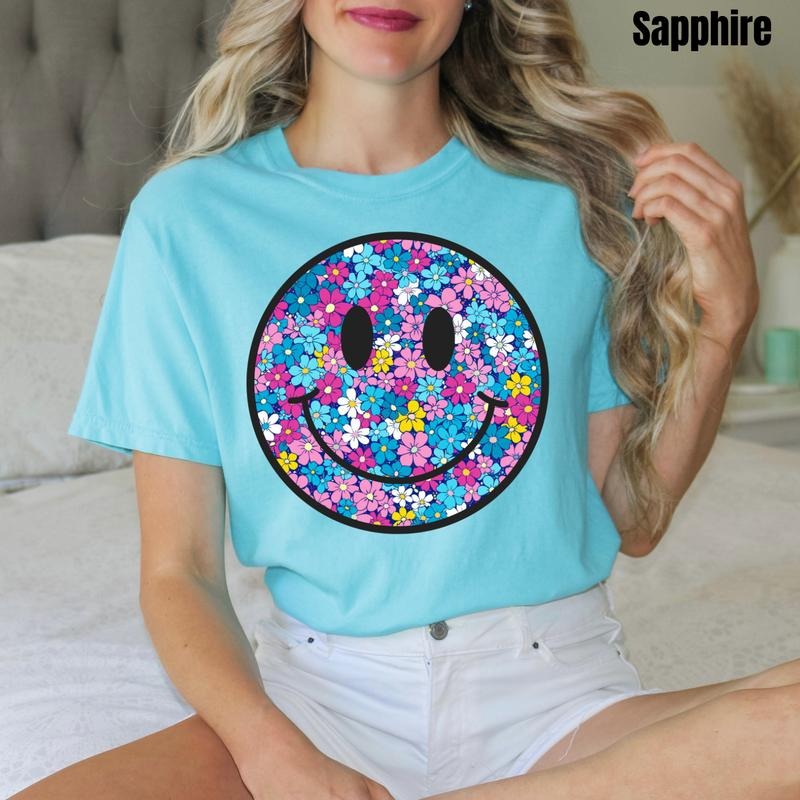 Blue Mix Happy Face Comfort Colors T-Shirt 'NLB' Hoodie, Sweatshirt | RetroVerseTees.com