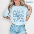 Blue USA Collage Comfort Colors T-Shirt 'NLB' Hoodie, Sweatshirt | RetroVerseTees.com