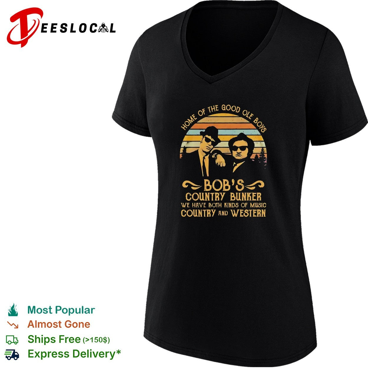 Blues Brothers Bob’s Country Bunker both kinds of music shirt
