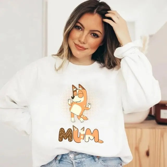 Bluey Bingo Mom Family Sweatshirt T Shirt Hoodie | RetroVerseTees.com