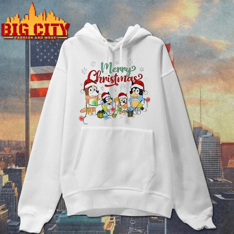 Bluey Merry Christmas Family Cartoon Characters Shirt